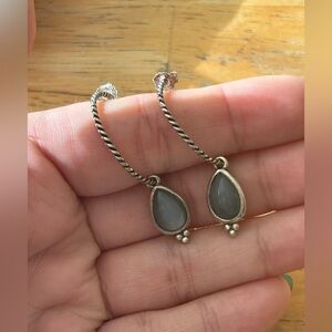 VINTAGE LABRADORITE STERLING SILVER EARRINGS ✨